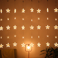 Гирлянда штора-звездопад 120LED (3М*180СМ) (Теплый Белый)