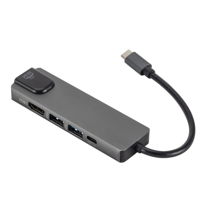 Разветвитель USB-хаб XoKo AC-500 Type-C to RJ45+HDMI+2xUSB 3.0