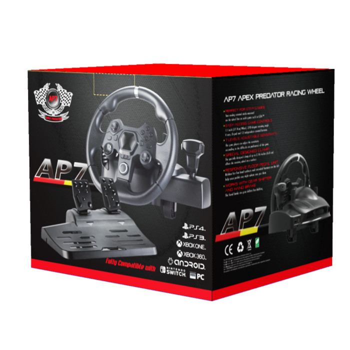 Ігрове гоночне кермо з педалями GAMING STREEING WHEEL AP7
