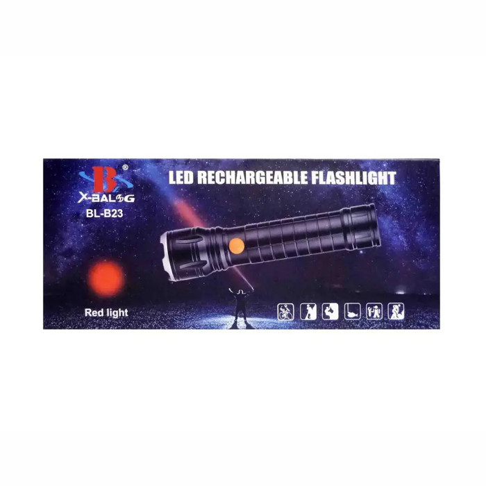 Аккумуляторный ручной  LED-фонарик с красным светом Bailong BL-HB23