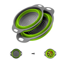 Дуршлаг силиконовый складной большой + маленький Collapsible filter baskets