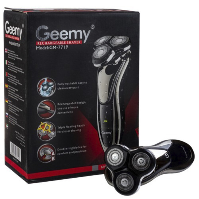 Акумуляторна водонепроникна електробритва Geemy GM 7719