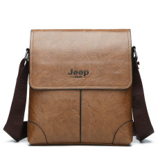 Чоловіча шкіряна сумка через плече Jeep BULUO (Хакі)