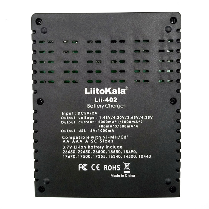 Универсальное зарядное устройство LiitoKala Lii-402