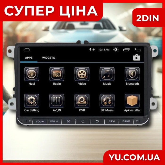 Мультимедійна автомагнітола PI-906 Volkswagen 2DIN на Android 10.0 3/32Gb
