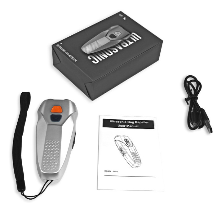 Потужний ультразвуковий відлякувач собак Ultrasonic Dog Repeller PU 70 з акумулятором та ліхтариком