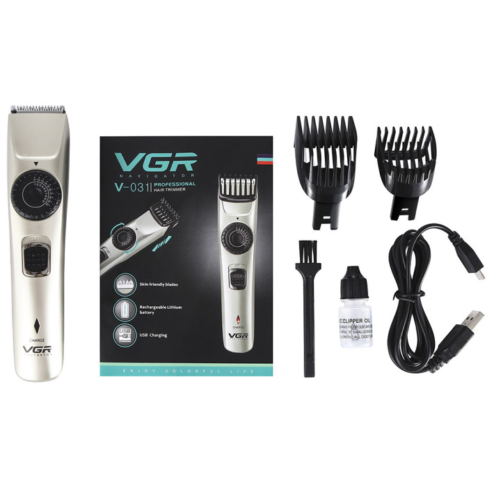 Бездротова машинка для стрижки волосся VGR V 031 USB CHARGE