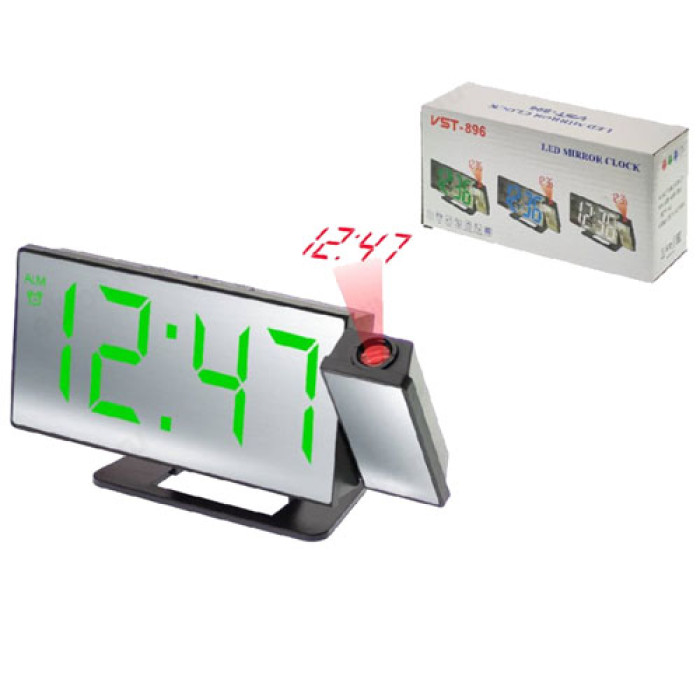 Настольные LED часы с проектором термометром VST-896
