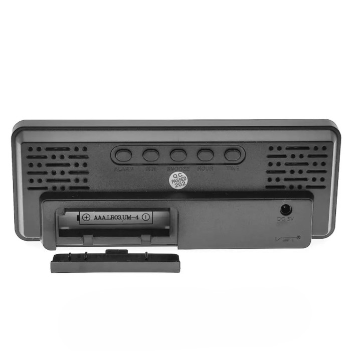 Электронные часы с зеркальным дисплеем, от USB + термометр, VST-898-4  (Зеленый)