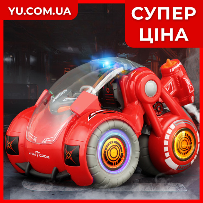 Радиоуправляемый мотоцикл с дезинфектором Virus Hunter (Красный)