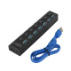 Разветвитель USB-хаб 9-11 на 7 портов USB 3.0 с переключателями