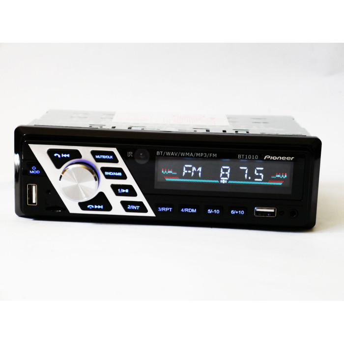 Автомагнітола 1010BT Bluetooth ISO RGB підсвічування FM, USB, SD, AUX