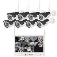 Комплект видеонаблюдения беспроводной DVR KIT LCD 13'' 1308 WiFi 8ch набор на 8 камер