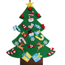Ялинка з фетру на стіну з набором іграшок Christmas Tree