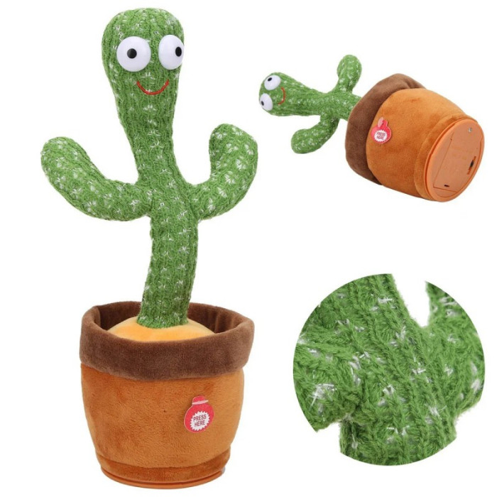 Танцюючий та співаючий кактус із підсвічуванням Dancing Cactus 120 пісень
