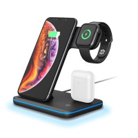 Бездротовий зарядний пристрій док-станція 3 в 1 Wireless Charger