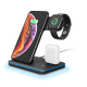 Бездротовий зарядний пристрій док-станція 3 в 1 Wireless Charger