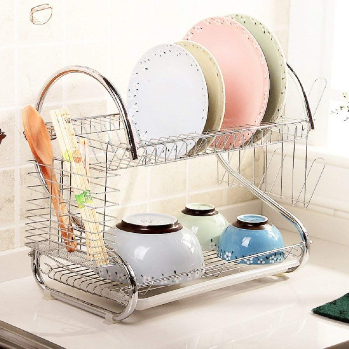 Двох'ярусна сушка для посуду Kitchen Storage Rack