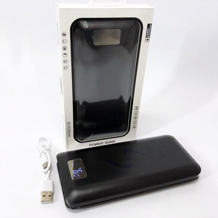 Портативний зовнішній акумулятор Power bank UKC 30000 LCD