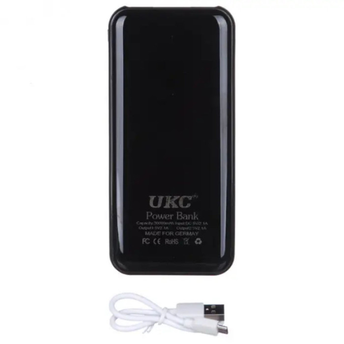 Портативний зовнішній акумулятор Power bank UKC 30000 LCD
