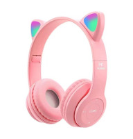 Бездротові навушники з RGB вушками та мікрофоном VZ23/P47 (Рожевий)