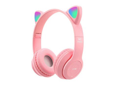 Бездротові навушники з RGB вушками та мікрофоном VZ23/P47 (Рожевий)