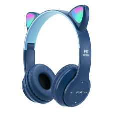 Бездротові навушники з RGB вушками та мікрофоном VZ23 / P47 (Темно-синій)