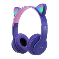 Бездротові навушники з RGB вушками та мікрофоном VZ23 / P47 (Фіолетовий)