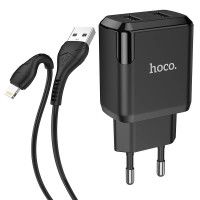 Зарядное устройство 220В USBx2 с кабелем USB - Lightning Hoco N7 Speedy