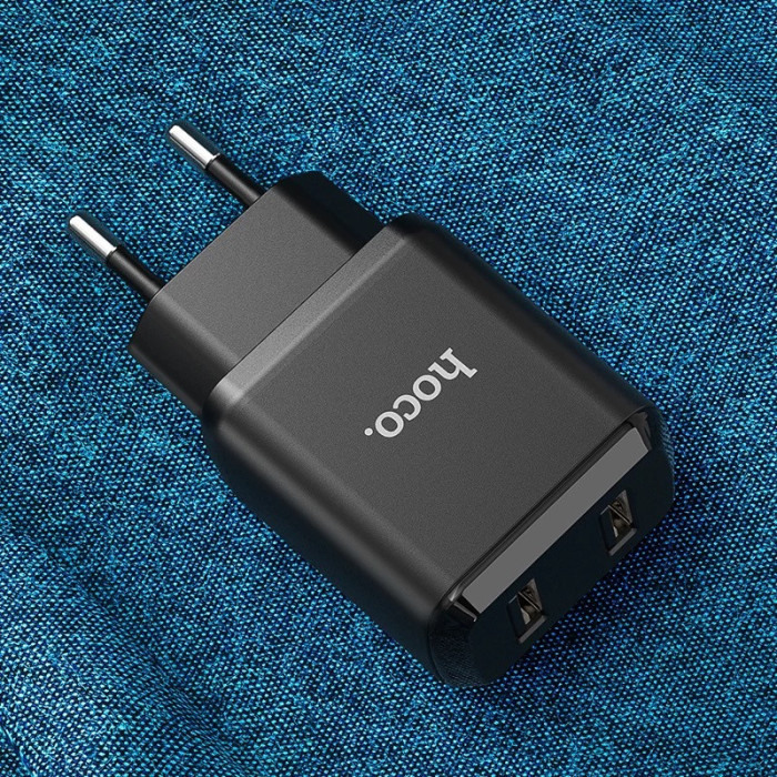 Зарядний пристрій 220В USBx2 з кабелем USB - Lightning Hoco N7 Speedy