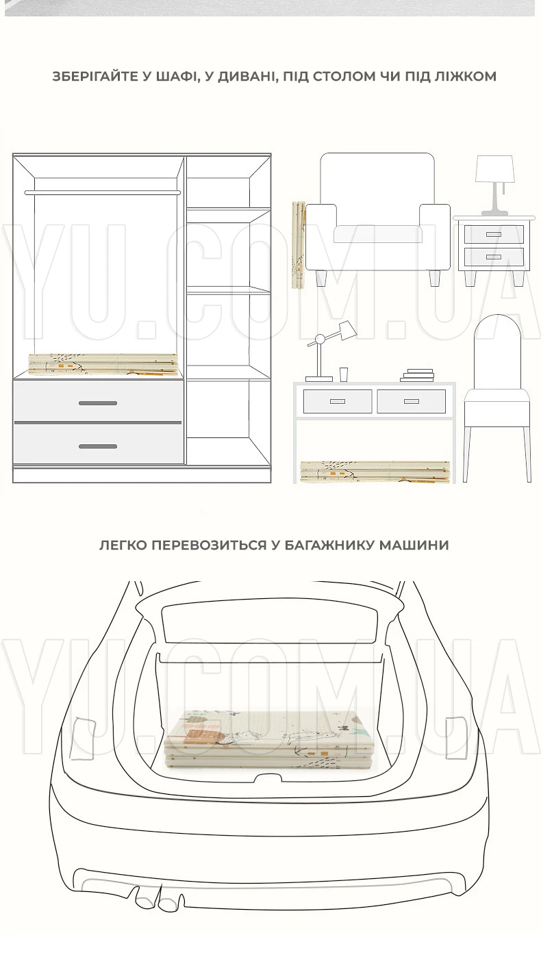 Дитячий двосторонній термо килимок, що розвиває, розмір 150*180*0.8 см Дитячий двосторонній термо килимок, що розвиває, розмір 150*180*0.8 см