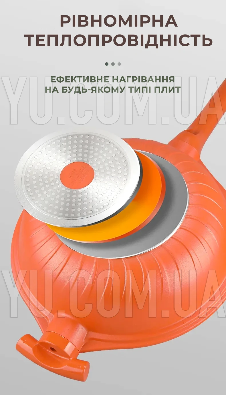 Сковорода wok со стеклянной крышкой Shikainuo диаметром 32см