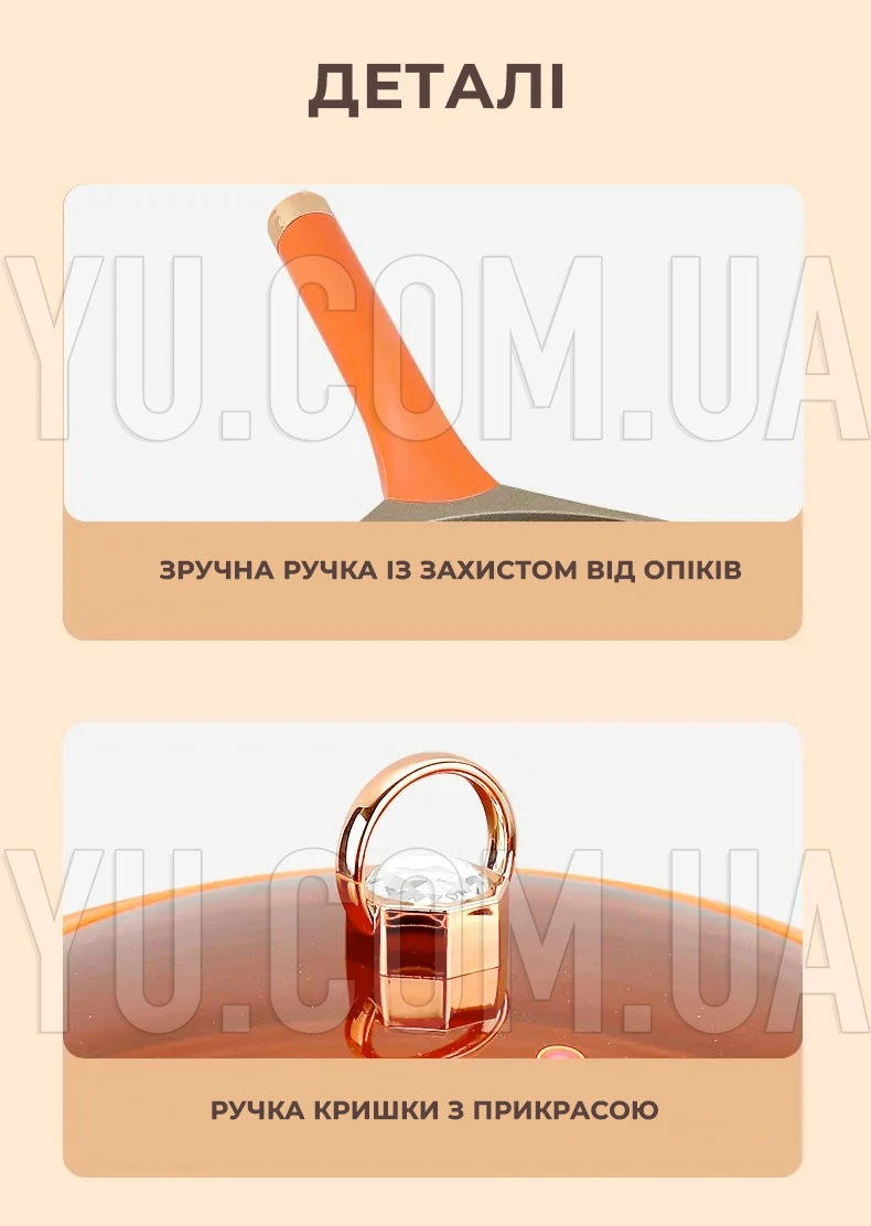 Сковорода wok со стеклянной крышкой Shikainuo диаметром 32см
