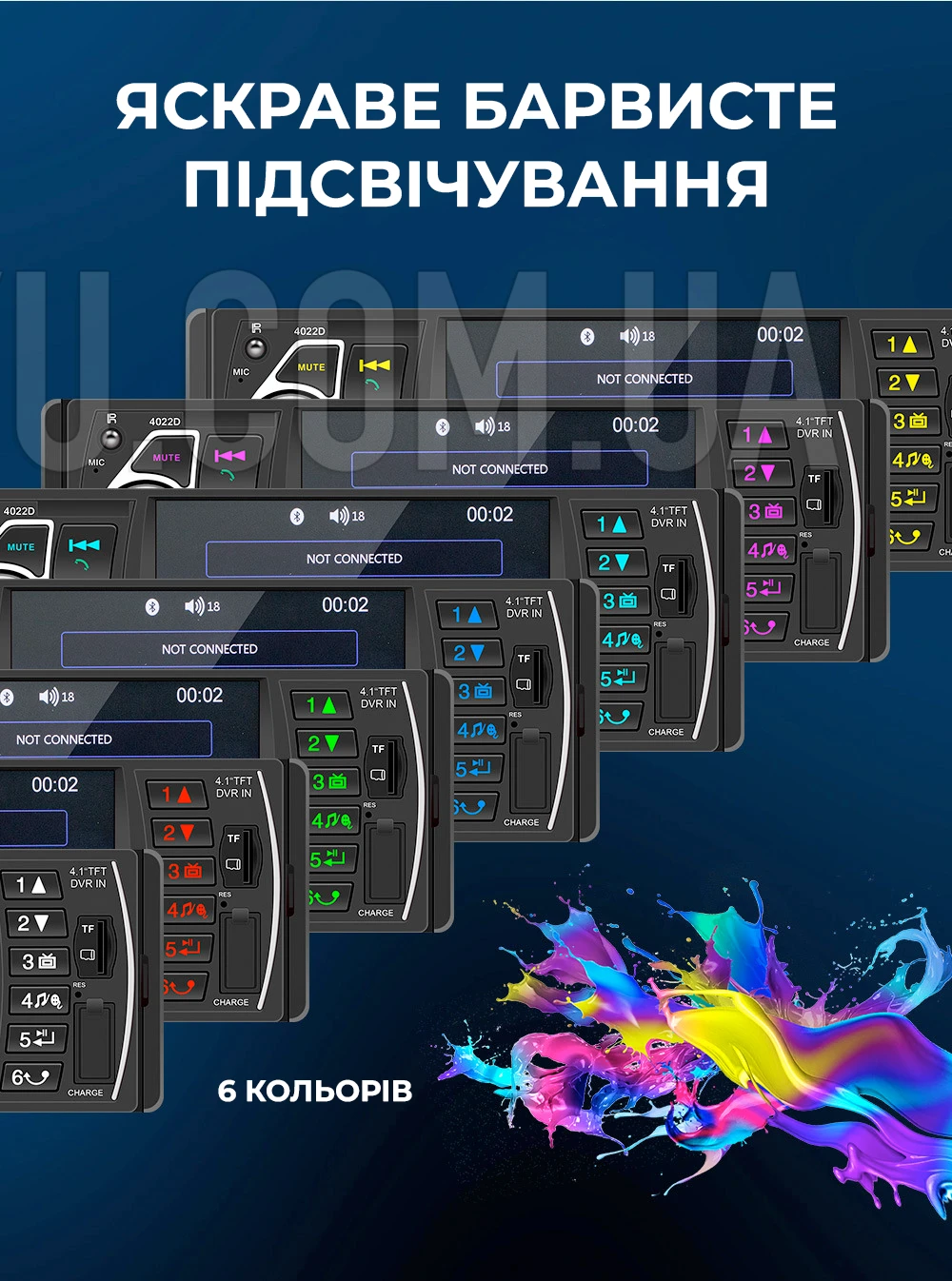 Автомагнітола MP5 4022D з екраном 4.1" Bluetooth, 1 DIN, магнітола в машину Автомагнітола MP5 4022D з екраном 4.1" Bluetooth, 1 DIN, магнітола в машину