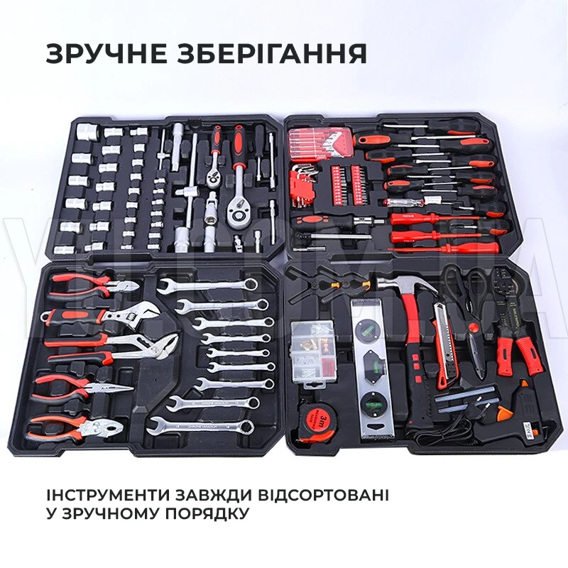 Великий універсальний набір професійних інструментів 408 предметів у валізі на колесах Великий універсальний набір професійних інструментів 408 предметів у валізі на колесах