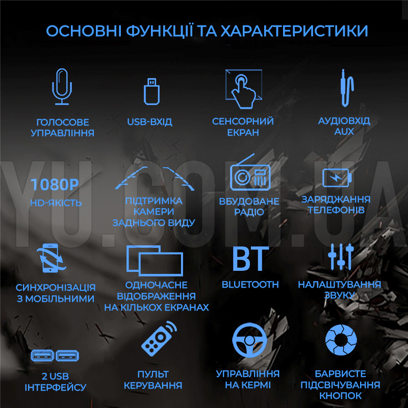 Автомагнітола 2Din 7041CRB 7" дюймів 1026 * 600px, 2 USB, SD, AUX + пульт на кермо Автомагнітола 2Din 7041CRB 7" дюймів 1026 * 600px, 2 USB, SD, AUX + пульт на кермо