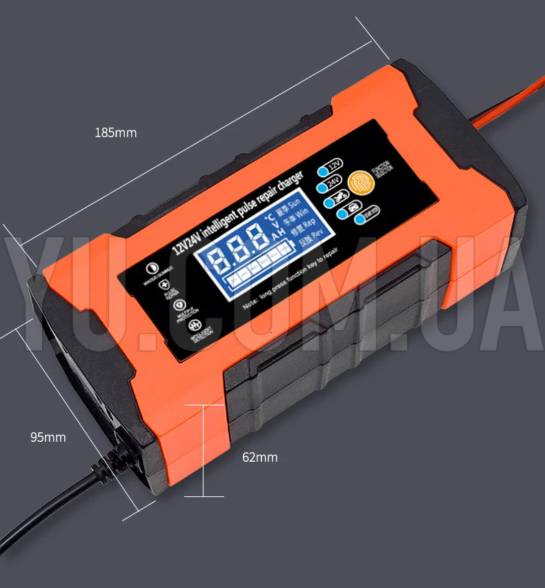 Зарядний пристрій для гелевих/кислотних та AGM акумуляторів 12V/10A-24V/5A 180 W Зарядний пристрій для гелевих/кислотних та AGM акумуляторів 12V/10A-24V/5A 180 W