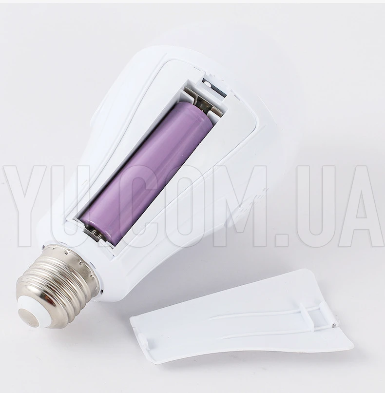 Лампочка з акумулятором 2x18650 20W світлодіодна, 2 режими: від 220В та автономно Лампочка з акумулятором 2x18650 20W світлодіодна, 2 режими: від 220В та автономно