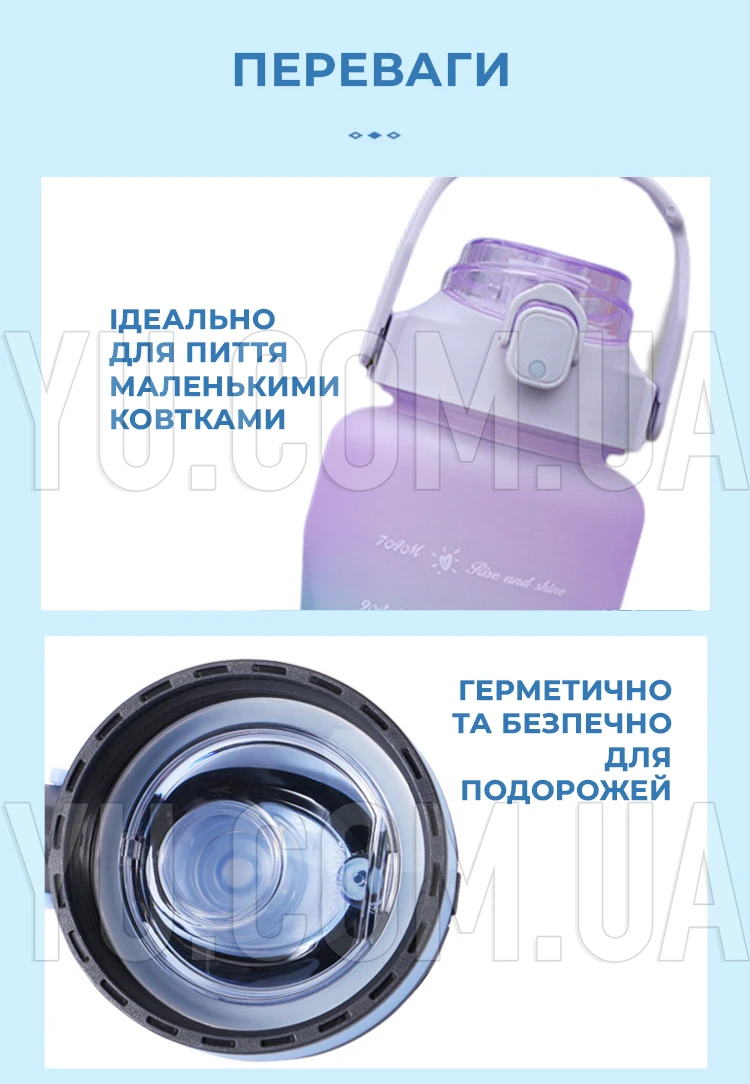 Набір спортивних пляшок для води 3в1 (300/900/2000мл)