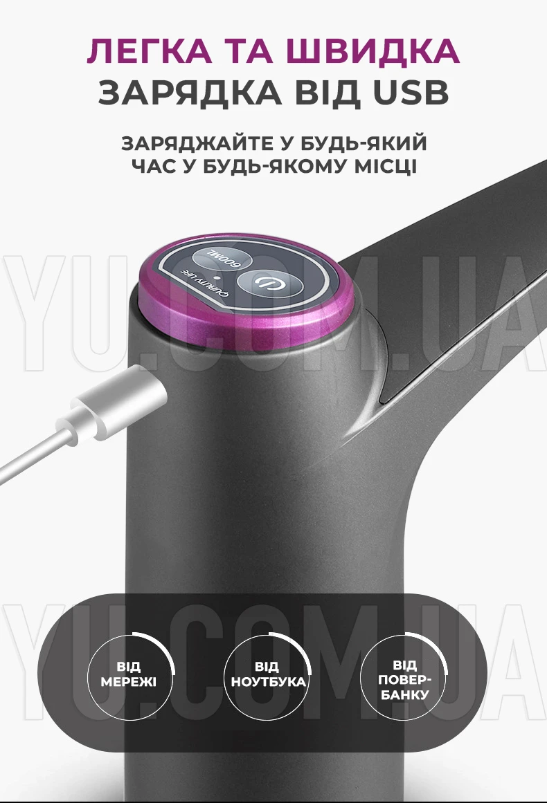 Автоматическая помпа Electric Water Pump AND387 электрическая для воды на аккумуляторе и USB