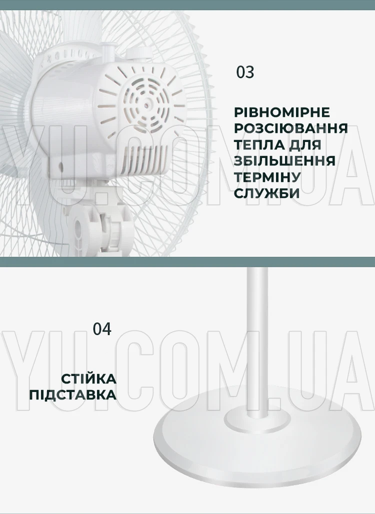 Напольный вентилятор AT-40 40см, 3 скорости малошумный, 5 лопастей, 60W