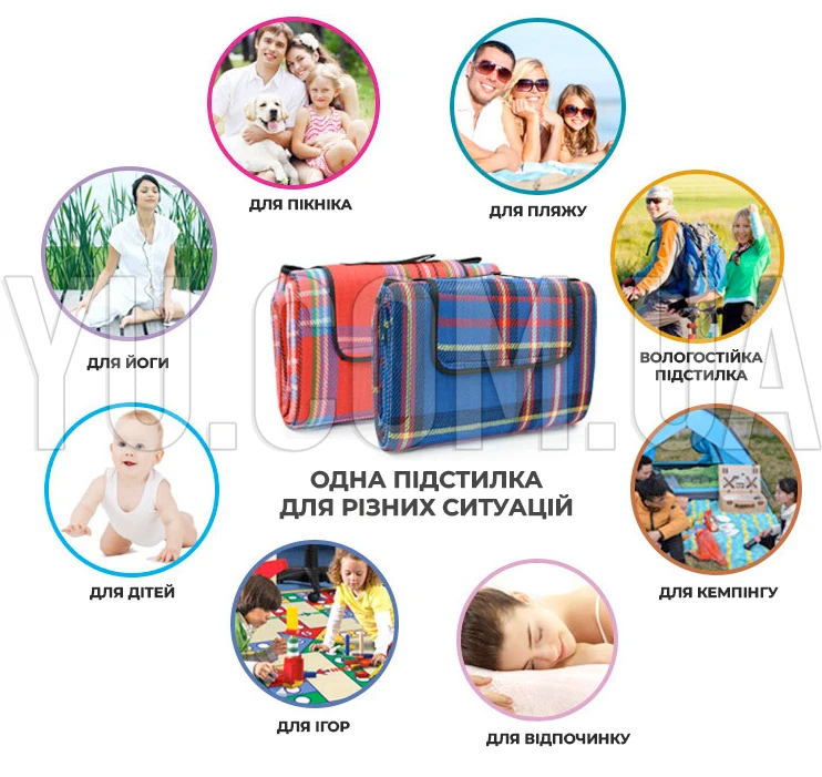 Покрывало на пляж B02 180х150 см, сумка-подстилка пляжная водонепроницаемая плащевка складная Покрывало на пляж B02 180х150 см, сумка-подстилка пляжная водонепроницаемая плащевка складная