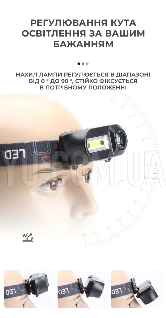 Налобний ліхтарик Bailong BL-1801A /1804A COB XPE + сенсор із usb-зарядкою Налобний ліхтарик Bailong BL-1801A /1804A COB XPE + сенсор із usb-зарядкою