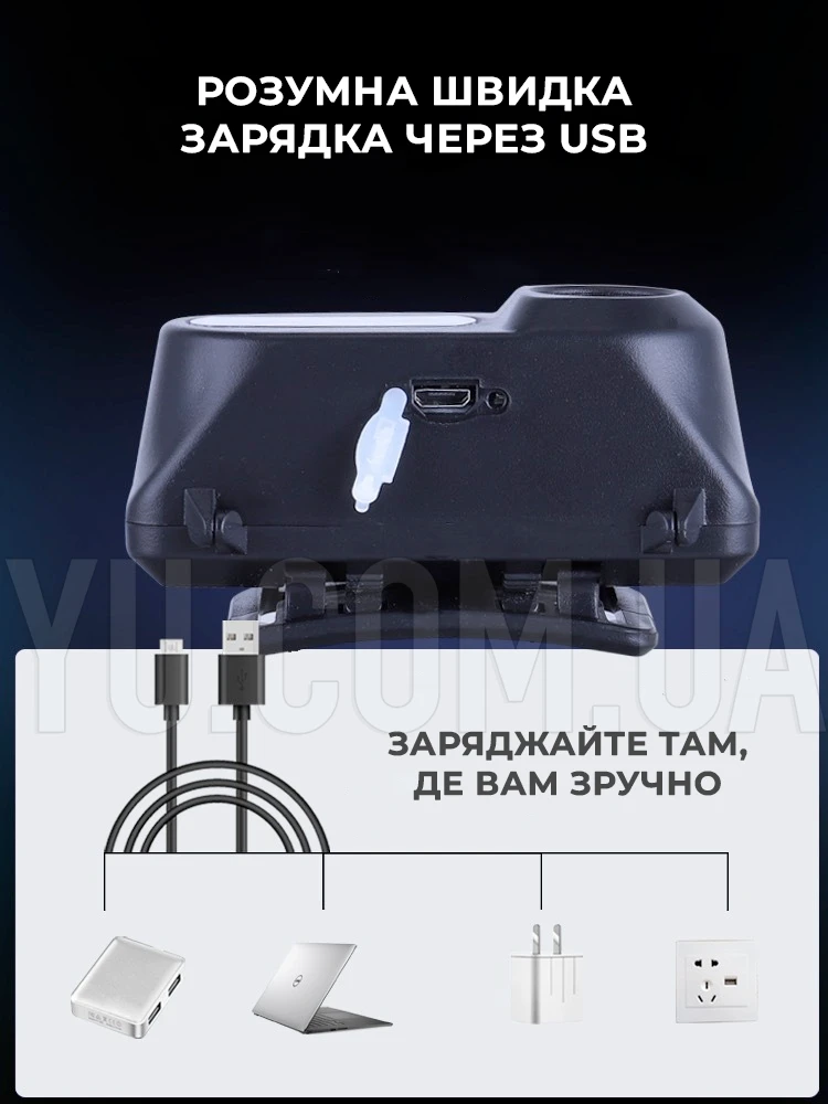 Налобний ліхтарик Bailong BL-1801A /1804A COB XPE + сенсор із usb-зарядкою Налобний ліхтарик Bailong BL-1801A /1804A COB XPE + сенсор із usb-зарядкою
