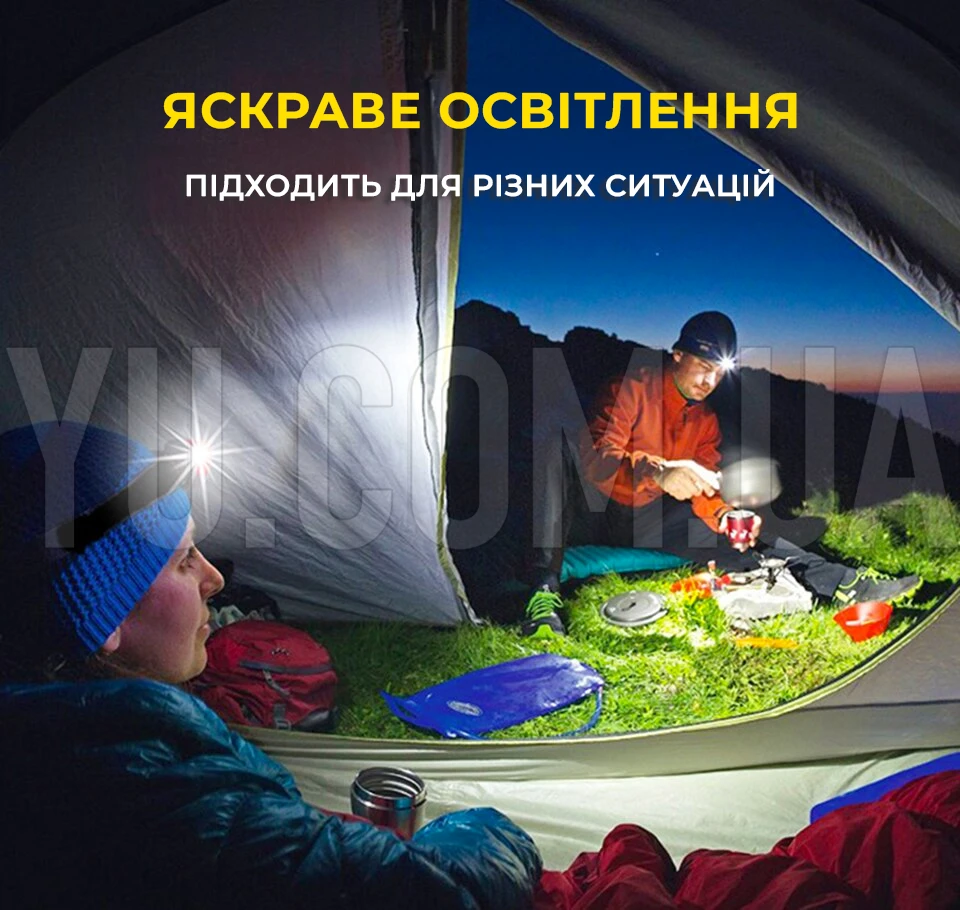 Налобний ліхтар Bailong BL-1805 COB+XPE USB-заряджання Налобний ліхтар Bailong BL-1805 COB+XPE USB-заряджання