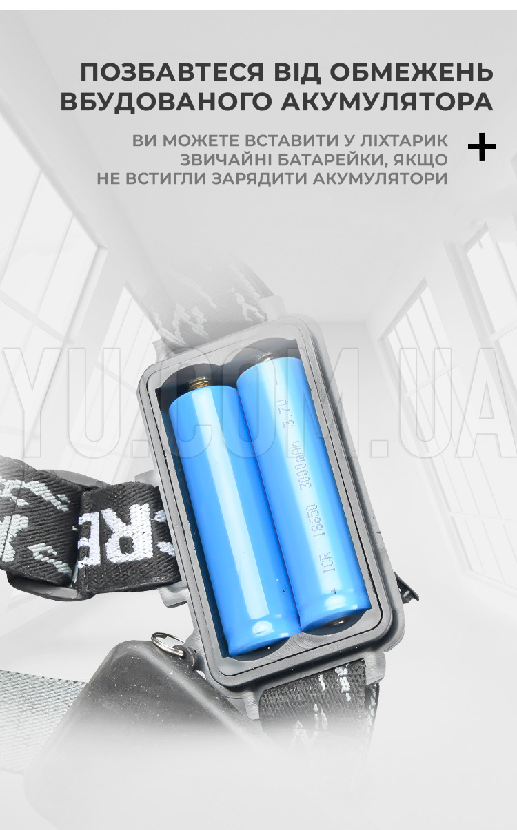 Яскравий налобний ліхтарик Bailong BL-2188B-T6 3 режими Яскравий налобний ліхтарик Bailong BL-2188B-T6 3 режими
