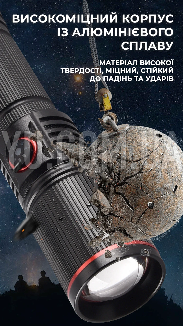 Ручний ліхтар X-BALOG BL-S009-GT100 з акумулятором Ручний ліхтар X-BALOG BL-S009-GT100 з акумулятором