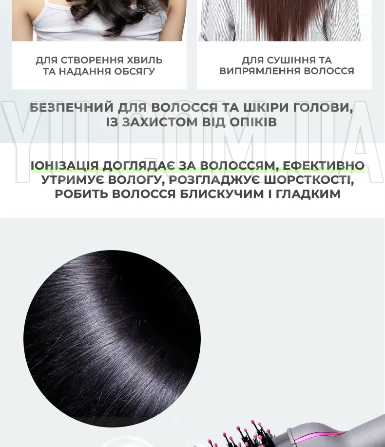 Фен-щітка для волосся 3 в 1 1200Вт BITEK BT-411G Фен-щітка для волосся 3 в 1 1200Вт BITEK BT-411G