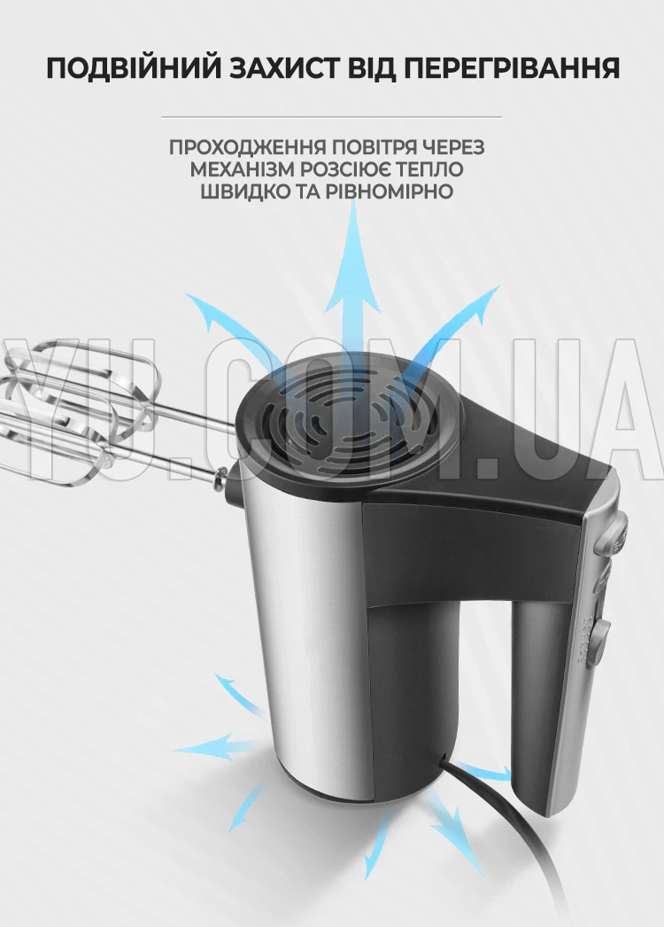 Миксер ручной BITEK BT-6211 5 скоростей 250 Вт Миксер ручной BITEK BT-6211 5 скоростей 250 Вт