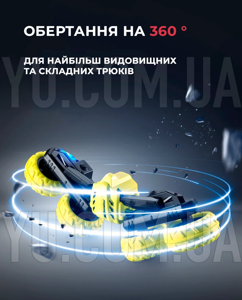 Машинка перевертыш трюковая на радиоуправлении BY035 со светодиодной подсветкой Машинка перевертыш трюковая на радиоуправлении BY035 со светодиодной подсветкой
